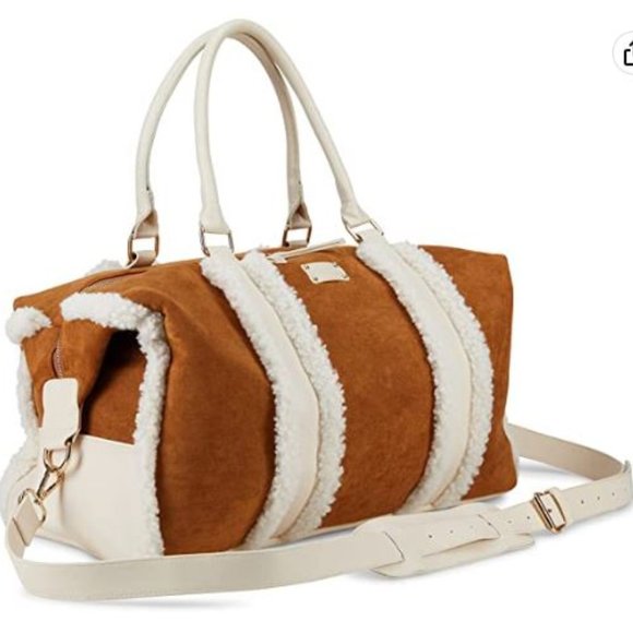 BearPaw Handbags - BEARPAW WEEKEND BAR COGNAC SUEDE TOTE